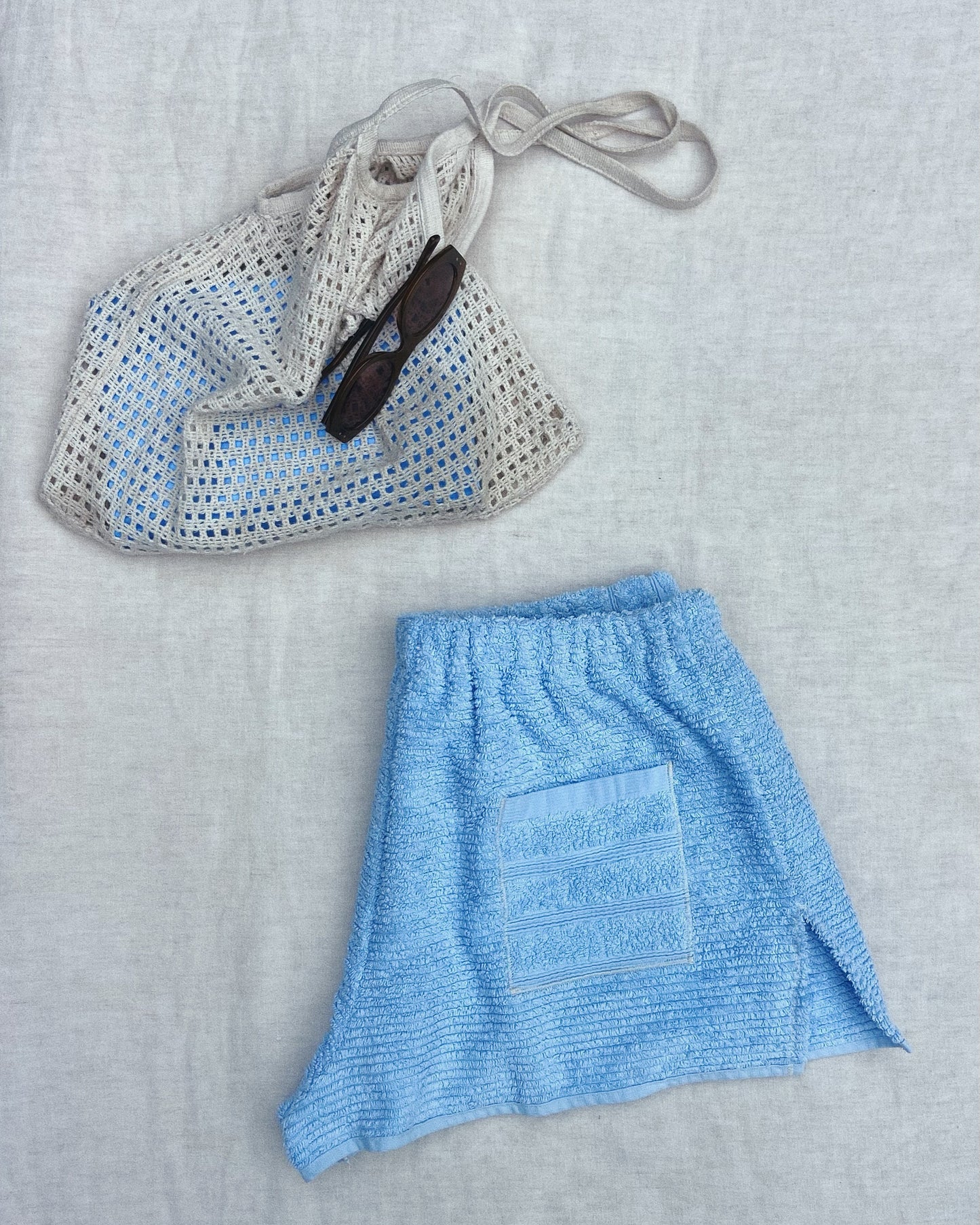 Towelling Shorts - sky blue