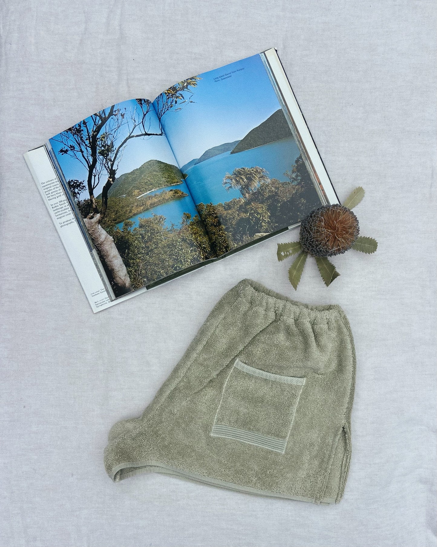 Towelling Shorts - salt bush