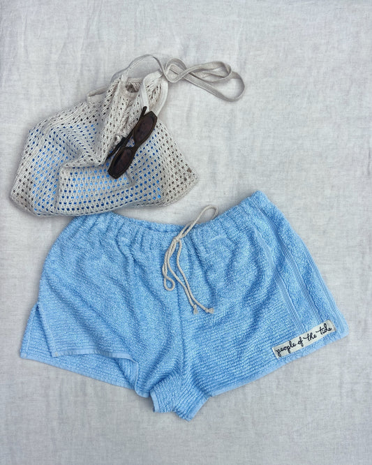Towelling Shorts - sky blue
