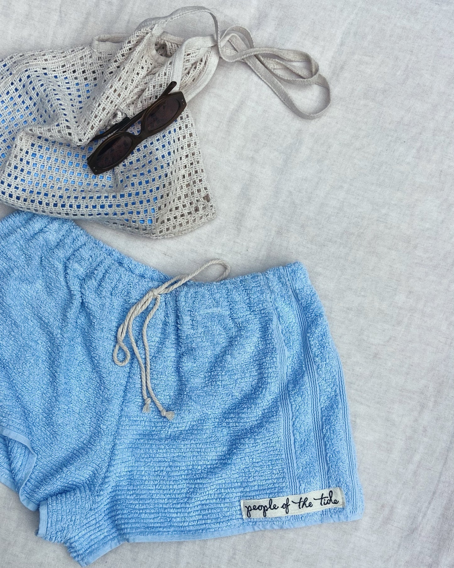 Towelling Shorts - sky blue