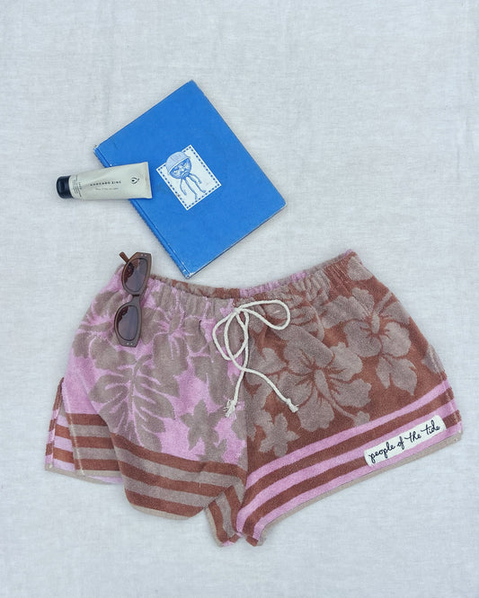 Towelling Shorts - hibiscus